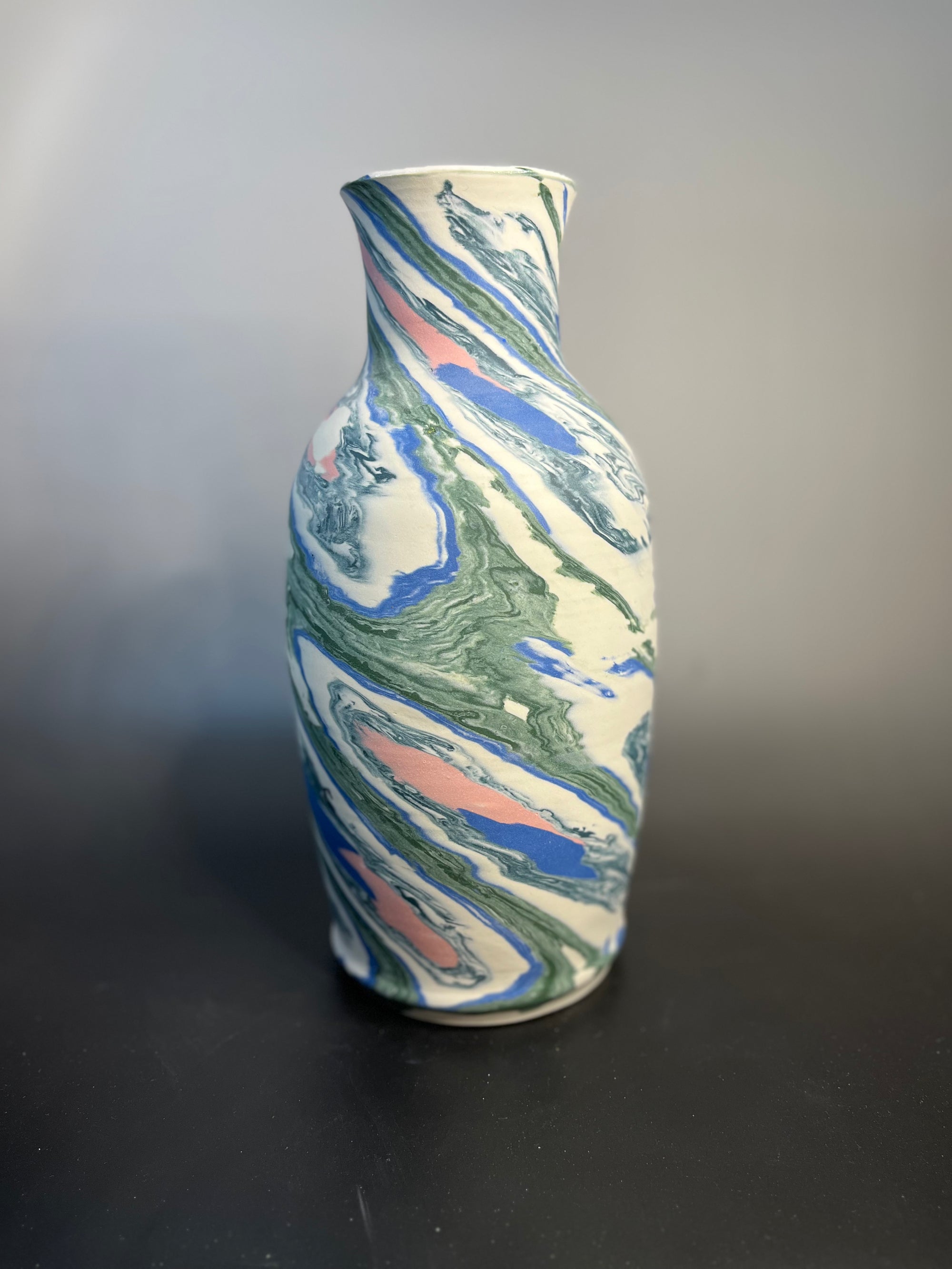 Large Peacock nerikomi vase