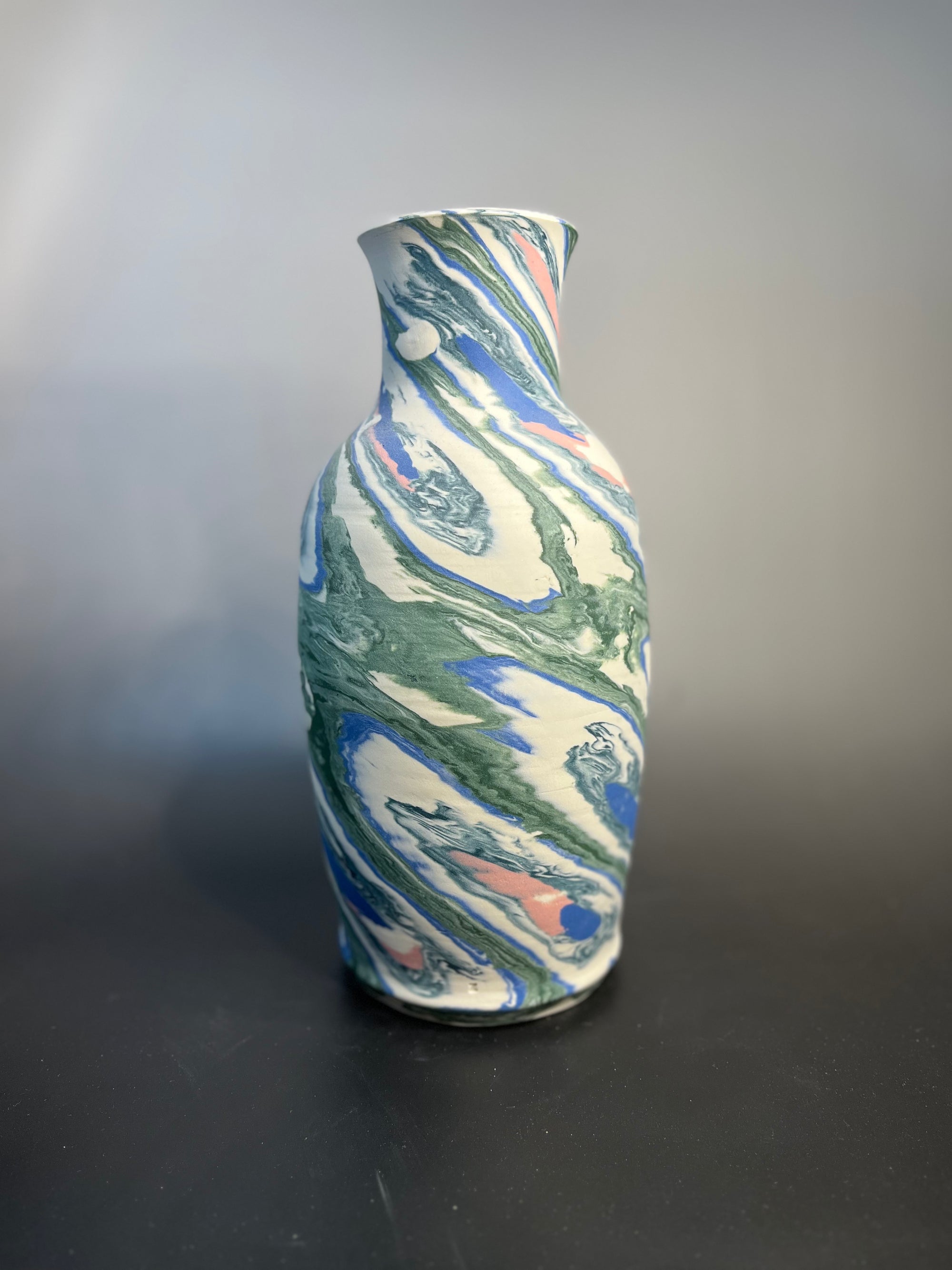 Large Peacock nerikomi vase