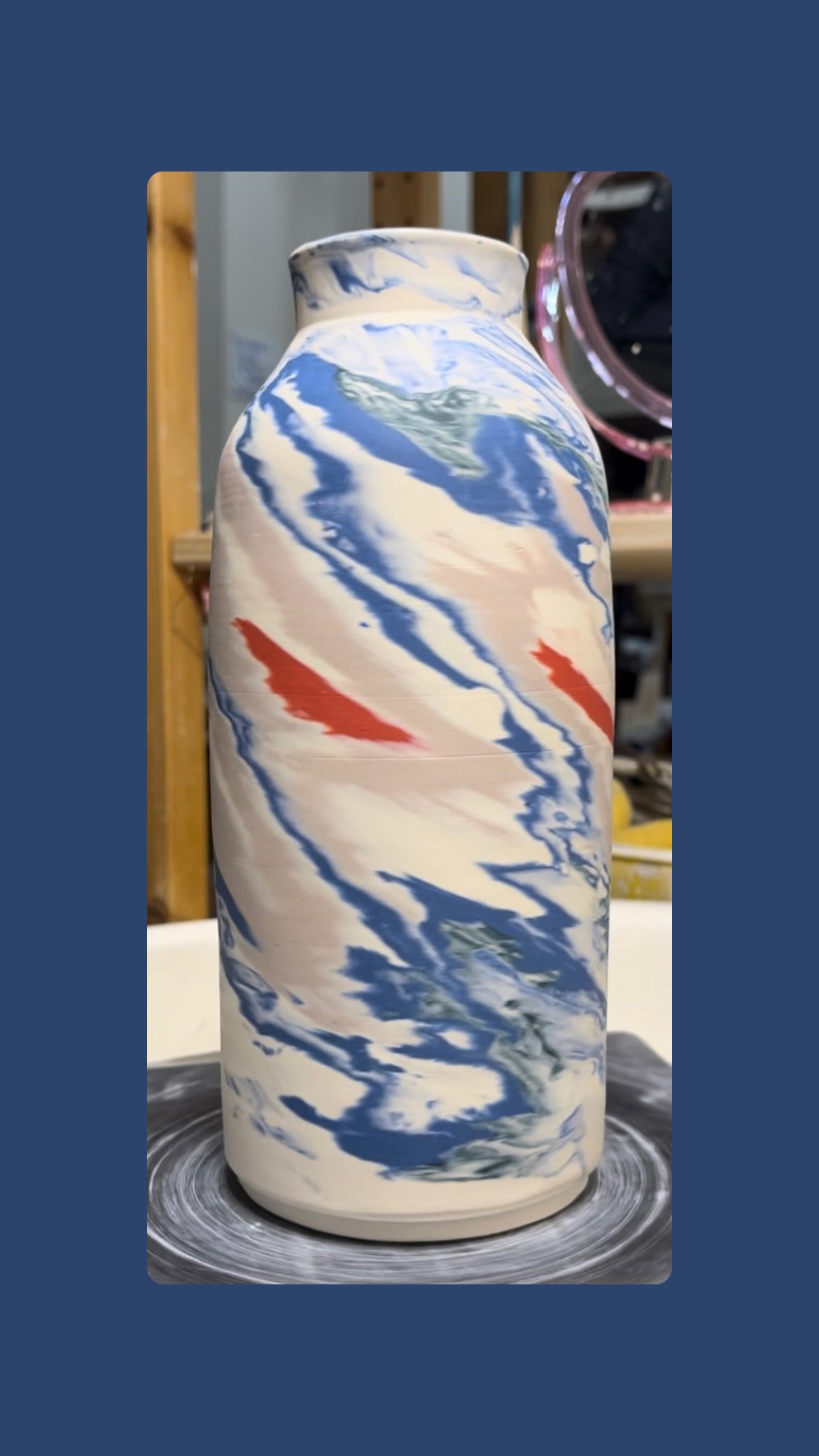 12” porcelain neriage vase